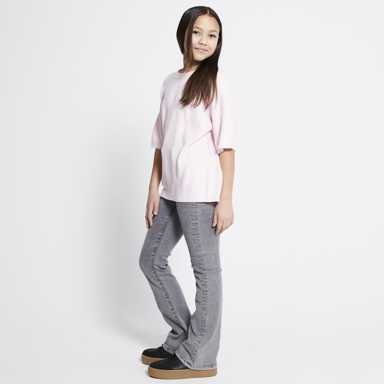 Basic knit tee "Knitted tee star" Soft Pink